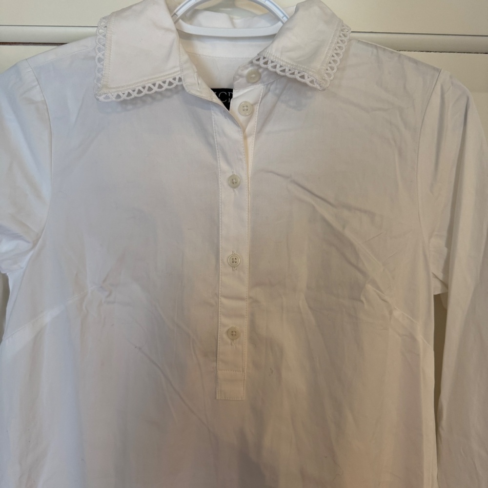 New! J. Crew Amelia Long Sleeve Cotton Poplin Shirt Dress White 25206 - Picture 11 of 16
